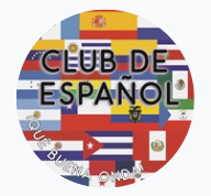 Spanish Club at MSU Logo Flags behind the words Club de Espanol for Spanish Club at MSU