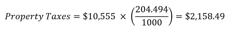 The property’s taxes now increase to $2,158.49: