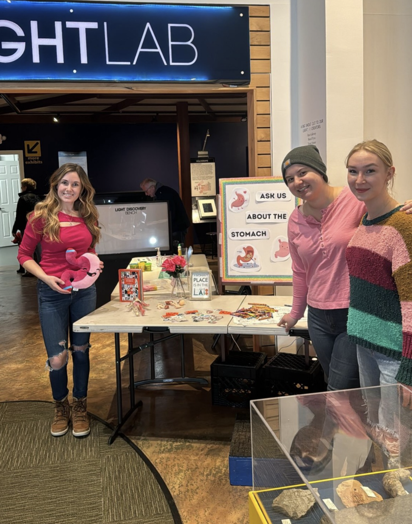 Katrina, Lydia, and Lexi at the Montana Science Center