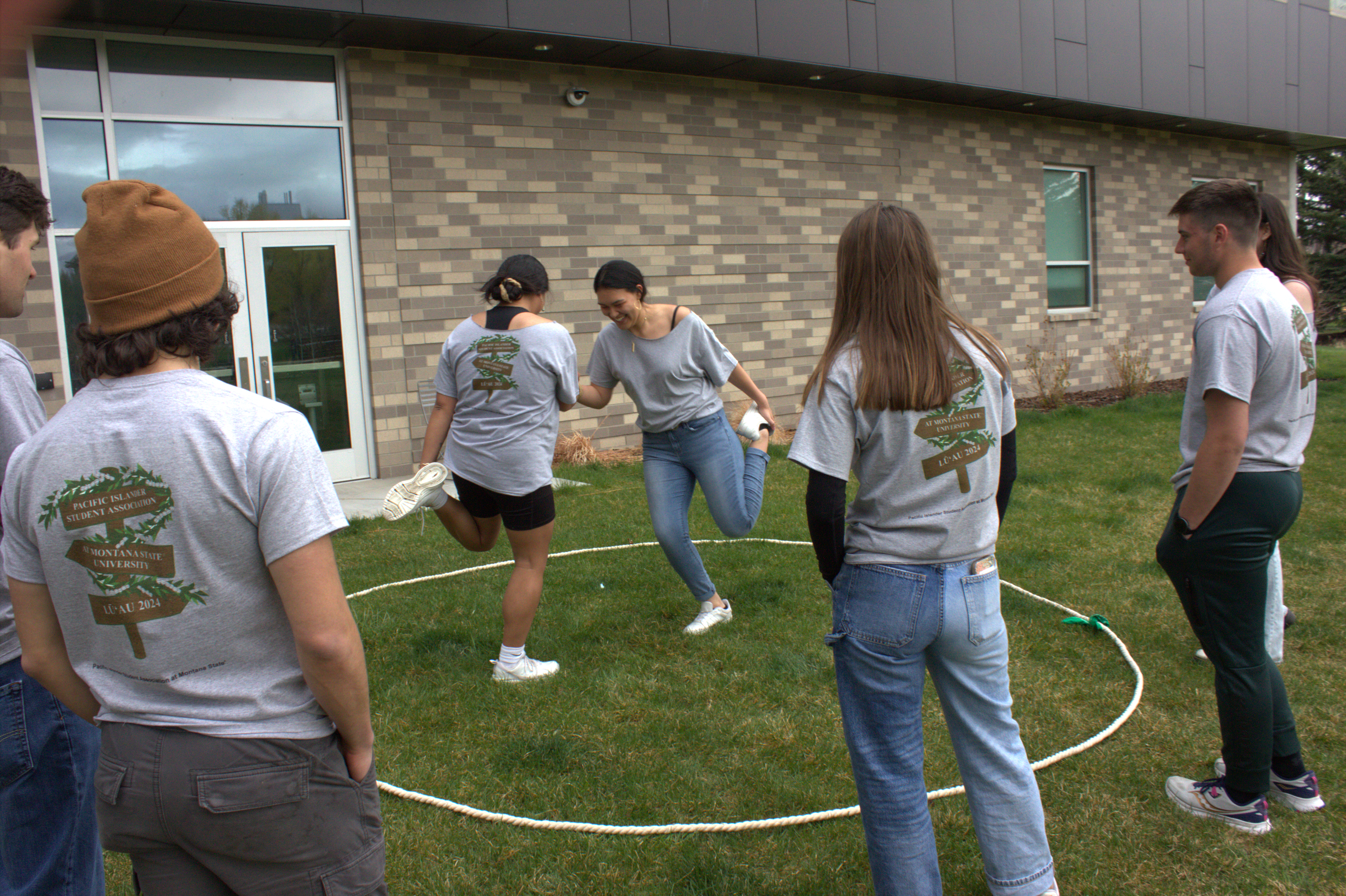 Students play outdoor activites at the First Annual Lū‘au.