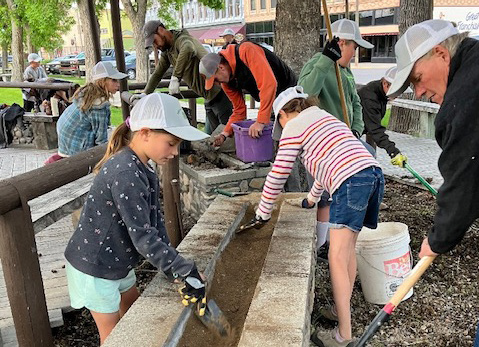 a child doing community service