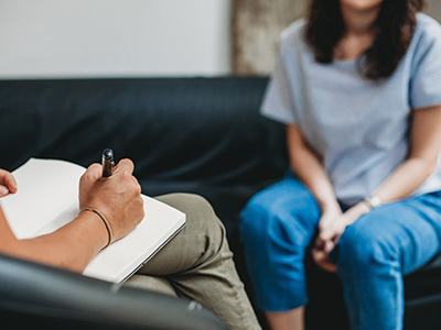 Anonymous woman getting professional counseling