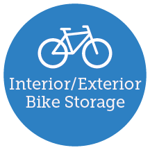 Interior and exterior bike storage
