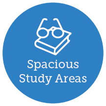 Spacious study areas