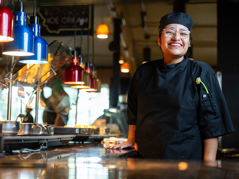 Dining Hall Worker Smiling