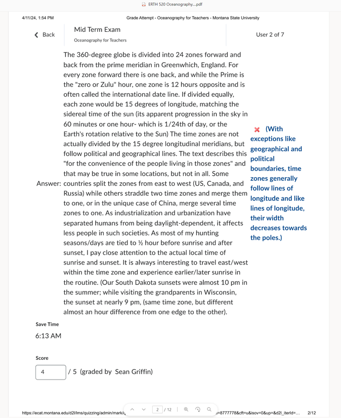 ERTH 520 Representative Midterm Example