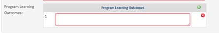 Program Learning Outcomes Field