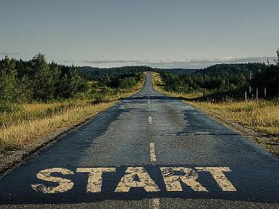 start line on country road