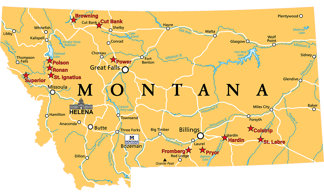 Map of Noyce program participant distribution across the state of Montana