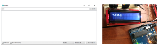 testing serial connection lcd