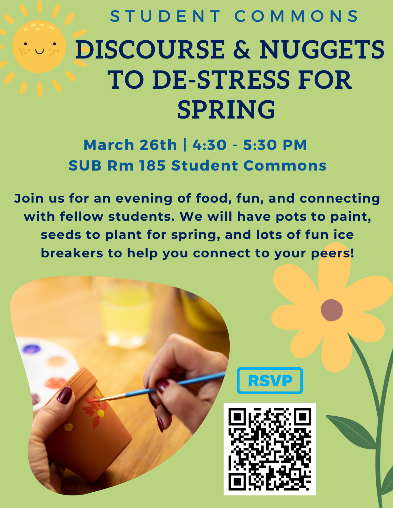 Program on March 26, painting pots and planting succulents