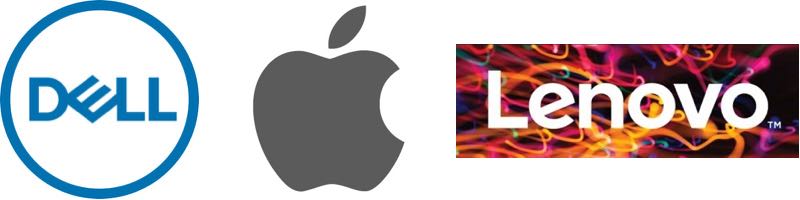 image of desktop brands available Dell, Apple and Lenovo